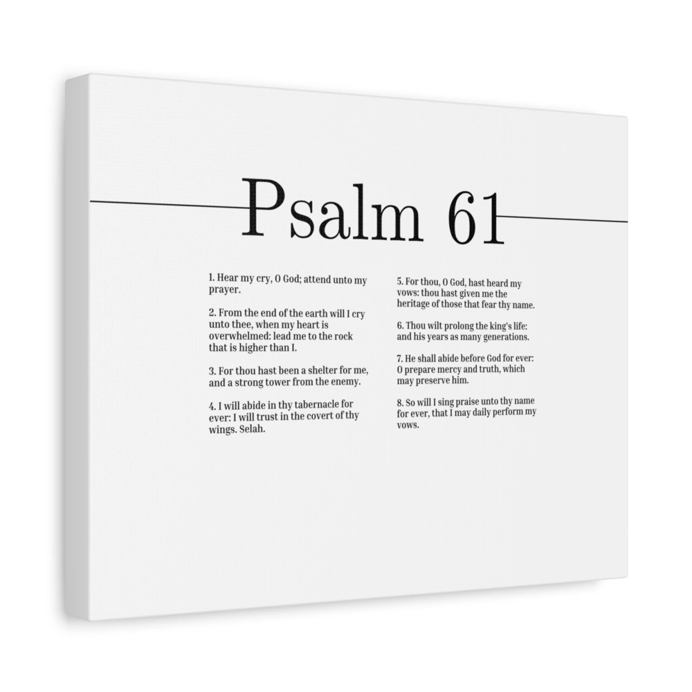 Scripture Canvas Hear My Cry, O God Psalm 61 Christian Wall Art Bible Verse